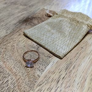 Faux rose gold diamond ring